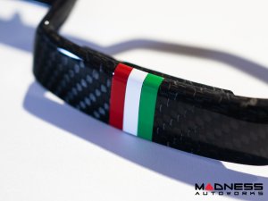 FIAT 500 ABARTH Front Emblem - Carbon Fiber - Italian Racing Stripe